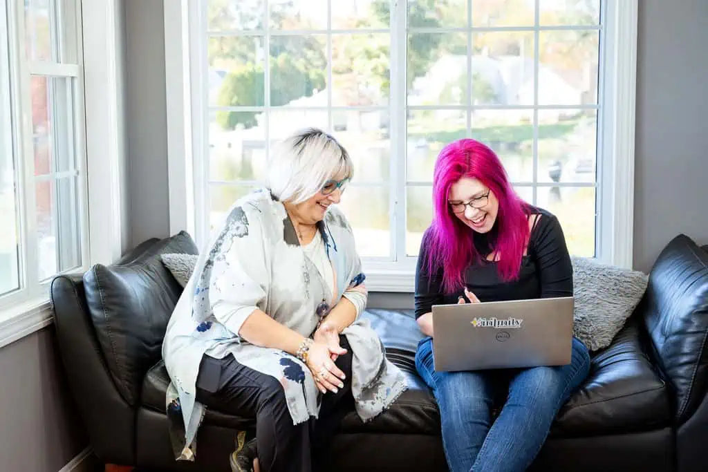 Barb meeting with one of her soul clients.